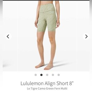 Lululemon Align Short 8" - Green Fern Multi